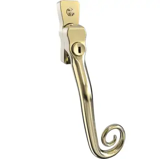 CB700162 - Mila Heritage Monkey Tail Window Espag Handle &lpar;Right Hand&rpar; - Polished Gold