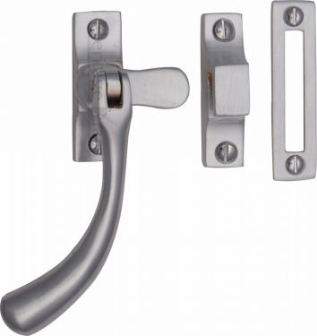 Click Here To Enlarge This Photo Of V1008 MP&sol;HP-SC Heritage Brass Casement Window Fastener Ball Design Satin Chrome Finish