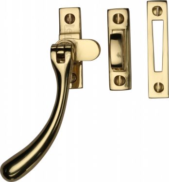 Click Here To Enlarge This Photo Of V1008 MP&sol;HP-PB Heritage Brass Casement Window Fastener Ball Design Polished Brass Finish