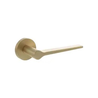 Click Here To Enlarge This Photo Of Atlantic - SPR180SB Senza Pari 'Laviano' Lever Door Handle on Minimal Round Rose - Satin Brass