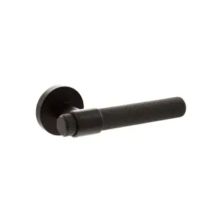 Atlantic - SPR160UDB Senza Pari 'Andretta' Knurled Lever Door Handle on Minimal Round Rose - Urban Dark Bronze