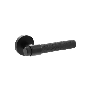 Click Here To Enlarge This Photo Of Atlantic - SPR160MB Senza Pari 'Andretta' Knurled Lever Door Handle on Minimal Round Rose - Matt Black