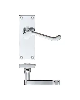 PR022CP - Zoo Hardware Project Victorian Scroll Lever on Latch Backplate &lpar;114mm x 40mm&rpar; Polished Chrome