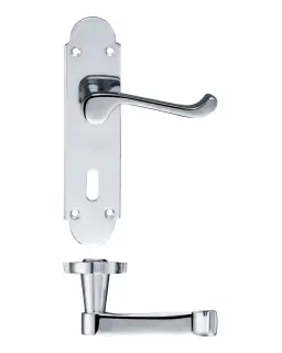 PR011CP - Zoo Hardware Project Oxford Lever on Lock Backplate &lpar;168mm x 42mm&rpar; Polished Chrome