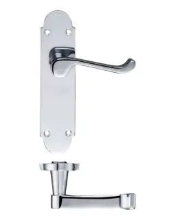 PR012CP - Zoo Hardware Project Oxford Lever on Latch Backplate &lpar;168mm x 42mm&rpar; Polished Chrome