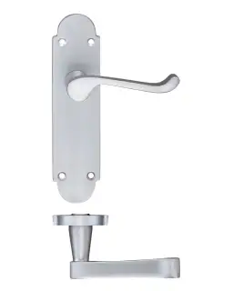 PR012SC - Zoo Hardware Project Oxford Lever on Latch Backplate &lpar;168mm x 42mm&rpar; Satin Chrome