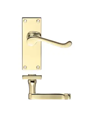 Click Here To Enlarge This Photo Of PR022EB - Zoo Hardware Project Victorian Scroll Lever on Latch Backplate &lpar;114mm x 40mm&rpar; Electro Brass