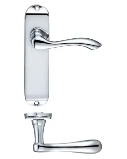 PR032CP - Zoo Hardware Project Arundel Lever on Latch Backplate &lpar;180mm x 40mm&rpar; Polished Chrome