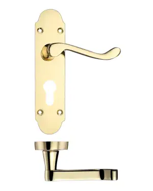 Click Here To Enlarge This Photo Of PR011EPEB - Zoo Hardware Project Oxford Lever on Europrofile Lock Backplate &lpar;168mm x 42mm&rpar; Electro Brass