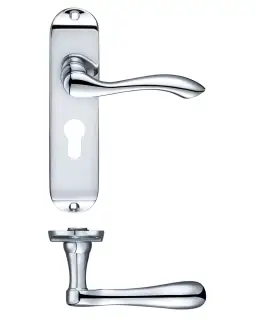 PR031EPCP - Zoo Hardware Project Arundel Lever on Europrofile Lock Backplate &lpar;180mm x 40mm&rpar; Polished Chrome