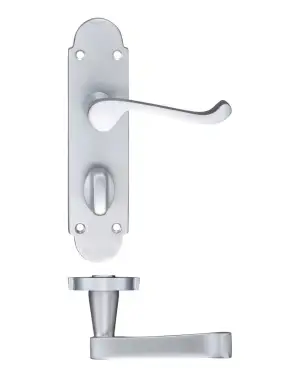 Click Here To Enlarge This Photo Of PR013SC - Zoo Hardware Project Oxford Lever on Bathroom Backplate &lpar;168mm x 42mm&rpar; Satin Chrome