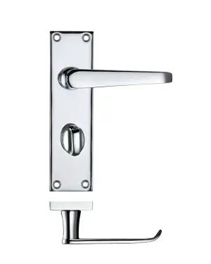 Click Here To Enlarge This Photo Of PR043CP - Zoo Hardware Project Victorian Flat Lever on Bathroom Backplate &lpar;150mm x 40mm&rpar; Polished Chrome