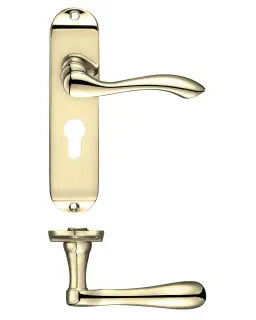 PR031EPEB - Zoo Hardware Project Arundel Lever on Europrofile Lock Backplate &lpar;180mm x 40mm&rpar; Electro Brass