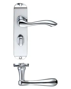 Click Here To Enlarge This Photo Of PR033CP - Zoo Hardware Project Arundel Lever on Bathroom Backplate &lpar;180mm x 40mm&rpar; Polished Chrome