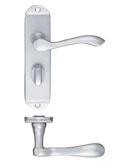 PR033SC - Zoo Hardware Project Arundel Lever on Bathroom Backplate &lpar;180mm x 40mm&rpar; Satin Chrome