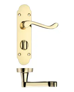 PR013EB - Zoo Hardware Project Oxford Lever on Bathroom Backplate &lpar;168mm x 42mm&rpar; Electro Brass