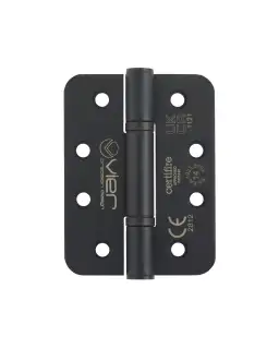 VHP-243R-PCB - Zoo Hardware Vier Grade 14 Low Maintenance Hinges &lpar;Radius&rpar; 102 x 76 x 3&period;4mm - Powder Coated Black