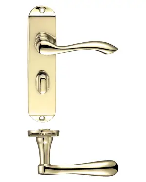 Click Here To Enlarge This Photo Of PR033EB - Zoo Hardware Project Arundel Lever on Bathroom Backplate &lpar;180mm x 40mm&rpar; Electro Brass
