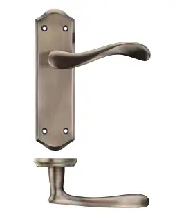PR062FB - Zoo Hardware Project Asti Lever on Latch Backplate &lpar;180mm x 50mm&rpar; Florentine Bronze