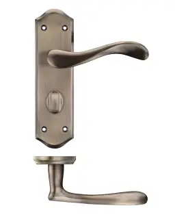 PR063FB - Zoo Hardware Project Asti Lever on Bathroom Backplate &lpar;180mm x 50mm&rpar; Florentine Bronze