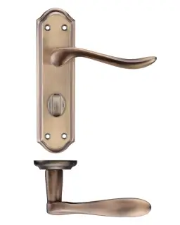 PR073FB - Zoo Hardware Project Lincoln Lever on Bathroom Backplate &lpar;180mm x 48mm&rpar; Florentine Bronze