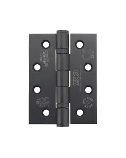 ZHSS243-MB - Zoo Hardware Grade 13 CE Fire Rated Ball Bearing Hinges &lpar;Square&rpar; 102 x 76 x 3mm Matt Black