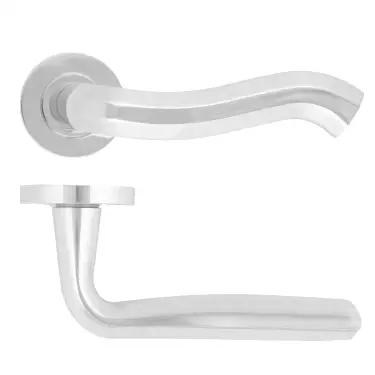 Click Here To Enlarge This Photo Of RM190CP - Zoo Hardware Rosso Maniglie 'Rococo' Lever on Round Rose - Polished Chrome Finish
