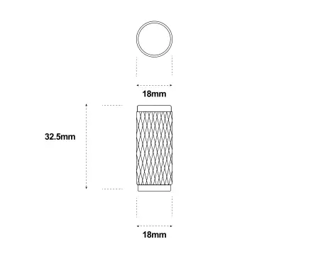 Click Here To Enlarge This Photo Of Eclipse 95612 18mm Knurled Cupboard Knob - Matt Black