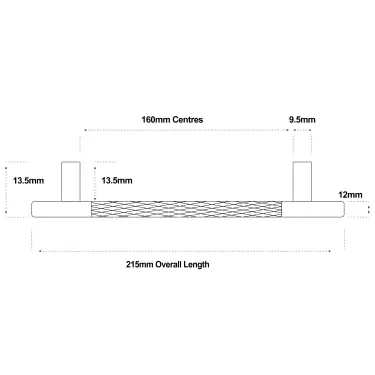 Click Here To Enlarge This Photo Of Eclipse 95632 160mm Knurled Cupboard Handle - Matt Black
