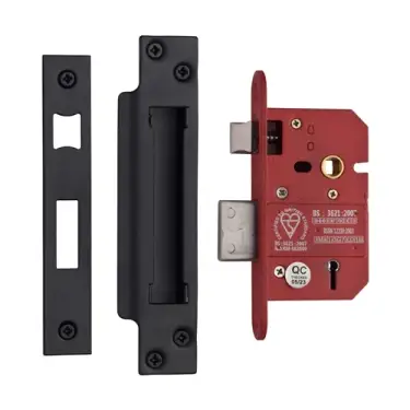 Click Here To Enlarge This Photo Of YKSLBS52N-BLK - M&period;Marcus York British Standard 5 Lever Sashlock 64mm &lpar;45mm backset&rpar;  - Matt Black Finish