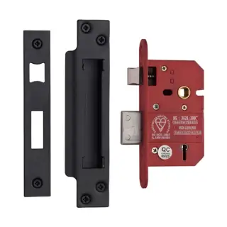 YKSLBS52N-BLK - M&period;Marcus York British Standard 5 Lever Sashlock 64mm &lpar;45mm backset&rpar;  - Matt Black Finish