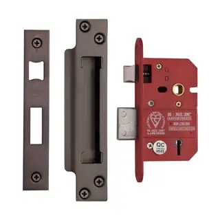 YKSLBS52N-MB - M&period;Marcus York British Standard 5 Lever Sashlock 64mm &lpar;45mm backset&rpar;  - Matt Bronze Finish