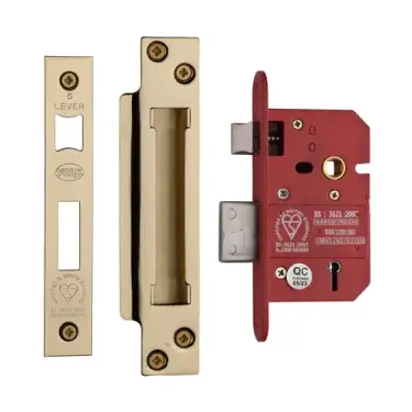 Click Here To Enlarge This Photo Of YKSLBS52N-PB - M&period;Marcus York British Standard 5 Lever Sashlock 64mm &lpar;45mm backset&rpar;  - Polished Brass Finish