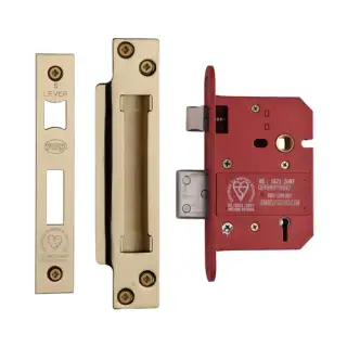 YKSLBS53N-PB - M&period;Marcus York British Standard 5 Lever Sashlock 76mm &lpar;57mm backset&rpar;  - Polished Brass Finish