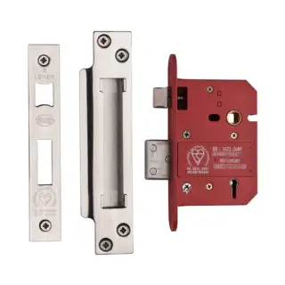YKSLBS53N-PC&PN - M&period;Marcus York British Standard 5 Lever Sashlock 76mm &lpar;57mm backset&rpar;  - Polished Chrome Finish
