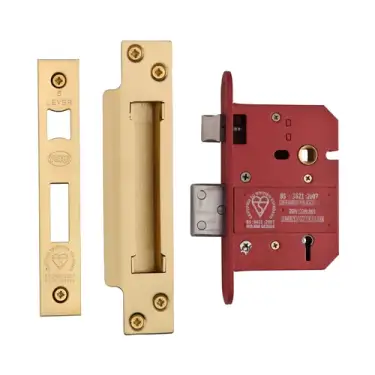 Click Here To Enlarge This Photo Of YKSLBS53N-SB - M&period;Marcus York British Standard 5 Lever Sashlock 76mm &lpar;57mm backset&rpar;  - Satin Brass Finish