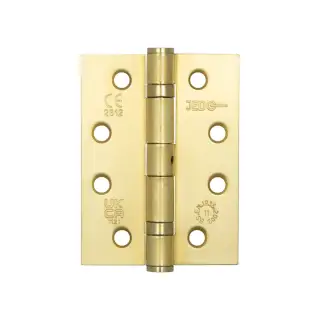 J8500SB Frelan Hardware Jedo Grade 11 Steel Ball Bearing Hinges 102mm x 76mm x 2&period;7mm - Satin Brass