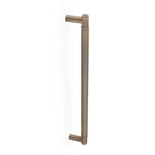 AW500-450-AB - Alexander & Wilks Spitfire Diamond Knurled Bolt Through Pull Handle 450mm c&sol;c - Antique Brass