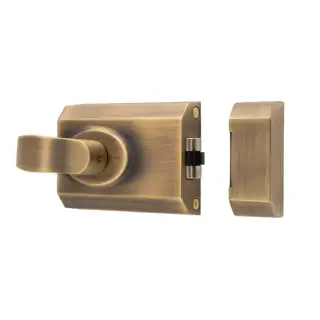 RCB8260AB - Carlisle Brass Eurospec Rim Cylinder 60mm Rollerbolt Nightlatch c&sol;w Cylinder - Antique Brass