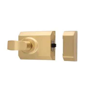 Click Here To Enlarge This Photo Of RCB8260SB - Carlisle Brass Eurospec Rim Cylinder 60mm Rollerbolt Nightlatch c&sol;w Cylinder - Satin Brass