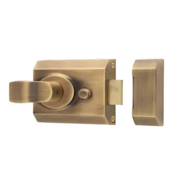 Click Here To Enlarge This Photo Of RCN8260AB - Carlisle Brass Eurospec Rim Cylinder 60mm Nightlatch c&sol;w Cylinder - Antique Brass