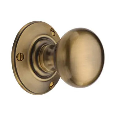 Click Here To Enlarge This Photo Of V876-AT Heritage Brass Mortice Knob on Rose Chester Design Antique Brass finish
