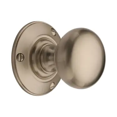 Click Here To Enlarge This Photo Of V876-SN Heritage Brass Mortice Knob on Rose Chester Design Satin Nickel finish