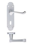 FB011SC - Zoo Hardware Fulton & Bray 'Oxford' Lever Lock &lpar;57mm c&sol;c&rpar; Handles on Backplate &lpar;170 x 42mm&rpar; Satin Chrome
