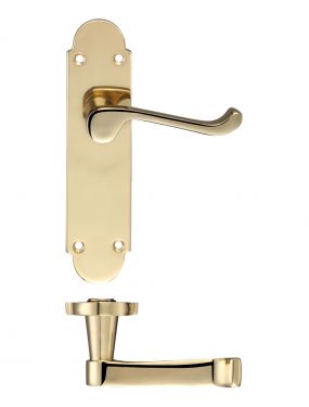 Click Here To Enlarge This Photo Of FB012 - Zoo Hardware Fulton & Bray 'Oxford' Lever Latch Handles on Backplate &lpar;170 x 42mm&rpar; Polished Brass