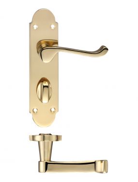 Click Here To Enlarge This Photo Of FB013 - Zoo Hardware Fulton & Bray 'Oxford' Lever Bathroom &lpar;57mm c&sol;c&rpar; Handles on Backplate &lpar;170 x 42mm&rpar; Polished Brass
