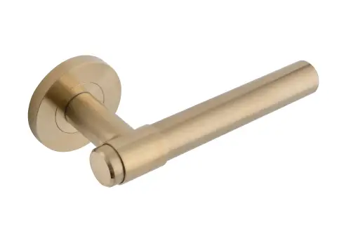 Click Here To Enlarge This Photo Of Eclipse 34355 Collared Ultimate Solid Stainless Lever On Rose - Satin Brass