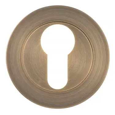 Click Here To Enlarge This Photo Of Eclipse 34384 Ultimate 304 Stainless Euro Profile Escutcheon - Matt Antique Brass