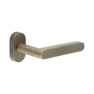 CR-101C4AB Frelan Hardware CRES Multi Point Oval Rose Door Handle Antique Brass &lpar;SS316&rpar;