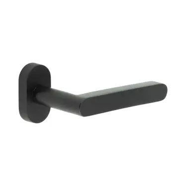 Click Here To Enlarge This Photo Of CR-101C4MB Frelan Hardware CRES Multi Point Oval Rose Door Handle Black &lpar;SS316&rpar;